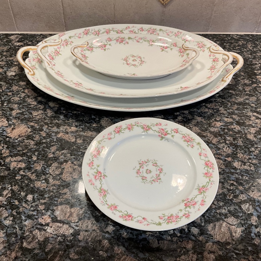 Limoge 3 platters a Tourine and dish